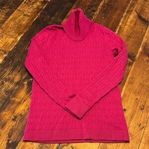 Talbots Fuchsia Turtleneck Stretchy Sweater size MP